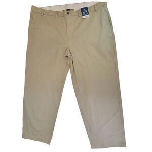 George Men's Regular Fit Casual Dress Pants Flat Front Khaki‎ Beige